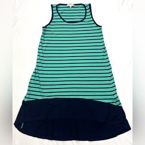 Jones New York Sport Women’s Striped Tank Summer Dress in Green & Black XL